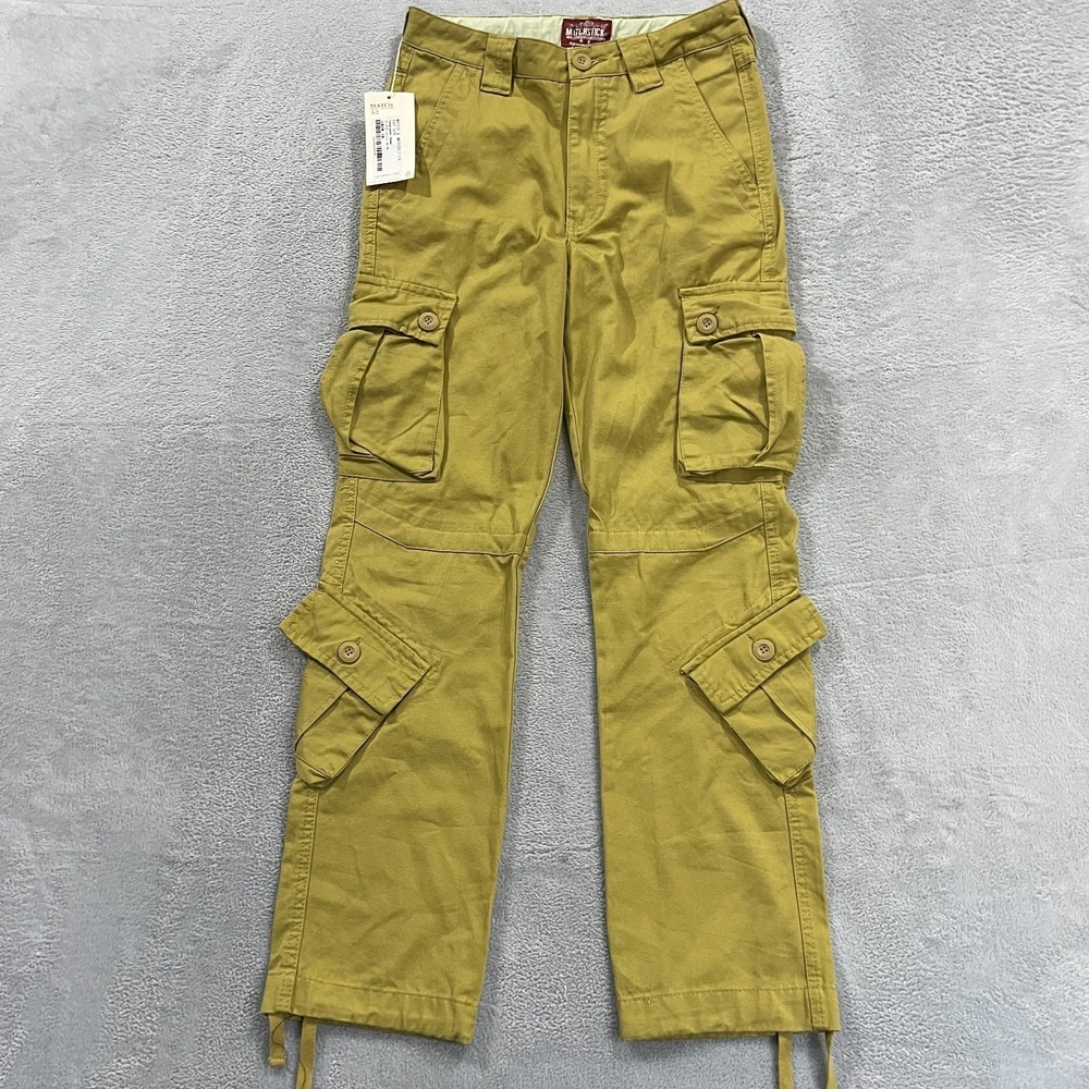 Matchstick Men's Cargo Pants Multiple Pockets Drawstring Small/29 NWT Y2K Grunge